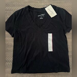 Universal Thread Black check cropped Short Sleeve Tee